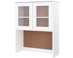Opzetkast Hout - Kastje Wandkast - Extra Opbergruimte - Massief Vurenhout - 77x30x92 cm - Wit