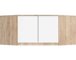 Opzetkast S100 - Extra Opbergruimte - Kleding Opbergen - Twee Deuren Drie Planken - B100xH50xD55 cm - Wit Sonoma