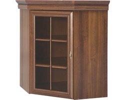 Opzetkast Vitrine - Hoekkast Kast - Opbergen Woonkamer - Drie Deuren - Groot - Bruin