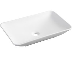 Opzetwastafel Wiesbaden Karé 58x36x11,5 cm Mat Wit