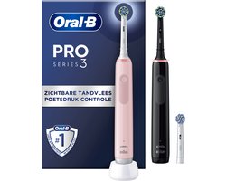 Oral-B PRO 3 3900 - Elektrische Tandenborstel - Duo Zwart + Roze