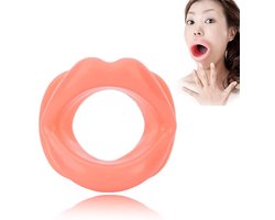 Orale mond spiermassage tool siliconen gezicht afslanken versteviging glimlach trainer lippentrainer voor spieren rekken liften oefening lippentrainer, rood