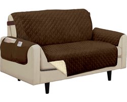 Orange Donkey, Couch Cover Bankhoes Love Seat - 223x177 cm - Bruin/crème - Hondendeken - Sofa cover - Bankbeschermer honden/katten - Waterafstotende Meubelhoes