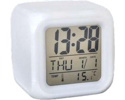 Orange85 Digitale klok - 7 kleuren LED - Wekker - Temperatuur - Slaapkamer - Datum - Alarm