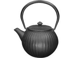 Orange85 Gietijzeren Japanse Theepot - 1.2L - Streep - Zwart
