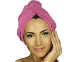 Orange85 Haarhanddoek - Microvezel - Roze - 1,5 x 51 x 21 cm - Nylon - Polyester - Badkamer - Accessoires