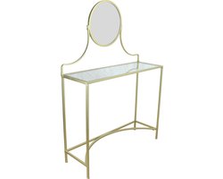 Orange85 Make up tafel - Goud - met Spiegel - Kaptafel - Glas