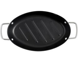 Orange85 Ovale Grillpan - Barbecue - Anti Aanbak - 32,5x20,5x3,5cm - Metaal