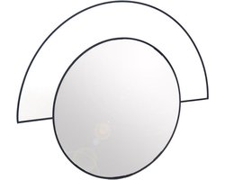 Orange85 Wandspiegel - Modern - Halve Boog - Zwart - 45x35 cm - Diameter - 25 cm - Kunststof - Wanddecoratie - Miroir Mural