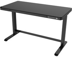 OrangeLabel by Euroseats zit/sta bureau / 2x USB / zwarte uitvoering inclusief zwart glazen top.