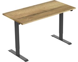 OrangeLabel Euroseats Z1 Desk Zit/sta met alu zilver frame met blad 160x80 Natuur eik. Elektrisch verstelbaar met 1 motor