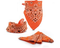 Oranje Bandana - 5 Stuks - 54 x 54 cm - 100% Katoen - Sjaal - sjaals - Boerenzakdoek - Koningsdag - Halsdoek - Paisley
