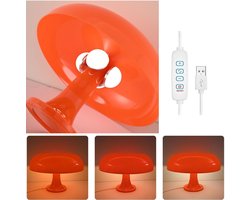 Oranje bedlamp voor nachtkastje in de slaapkamer, retro paddenstoel tafellamp met 3 lichtkleuren - ledlamp - bureaulamp voor leeskamer / kantoor / slaapzaal - decoratie bar decoratie tafellamp leeslamp