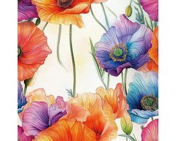 Oranje Bloemen Behang - Boho Decoratie Folie - Muur Opknappen - Zelfklevend Waterbestendig - 44x600cm - Oranje Paars