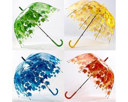 Oranje Creatieve Kleurrijke Parasol Bladeren Paraplu Transparante Champignons Boogboom Verse PVC Bubble Regenuitrusting