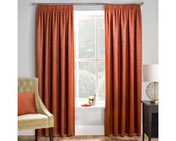 Oranje Getextureerde Gordijnen - Lichtblokkering en Geluiddemping - Set van 2 - 229 x 183 cm