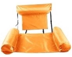 Oranje Opblaasbare Drijfstoel Drijvende WaterStoel LoungeStoel WaterHangmat Zwembad Ligbed Luchtbed - Floating Bed - Beach Float - Float LoungeStoel - Drijvende Water Ligstoel - Opblaasbaar