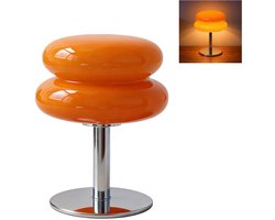 Oranje Paddestoel lamp - Retro dimbare nachtlamp - Mid-Century bureaulamp - Mushroom design - Sfeervolle slaapkamerlamp voor nachtkastje - Woonkamer en slaapkamer decoratie