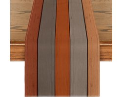 Oranje tafelloper van antiek oud rustiek hout – 40 x 180 cm, herfst- en seizoensdecoratie voor keuken, eettafel, wooncultuur, vakantie en feest