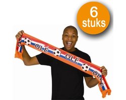 Oranje Versiering | 6 stuks Oranje Sjaal Nederlands Elftal EK/WK Voetbal