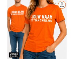 Oranje Voetbalshirt - Jouw Naam Team Holland (Wit) Maat M - WK 2026 - Gepersonaliseerd met naam - Oranje Shirt Holland - Voetbal - Nederlands Elftal - WK Voetbal Shirt