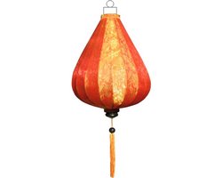 Oranje zijden lampion lamp druppel - DR-OR-62-S