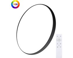 Oraymin LED Plafondlamp – RGB Plafondlamp – Met Afstandsbediening – 24W – Zwart – Φ30cm