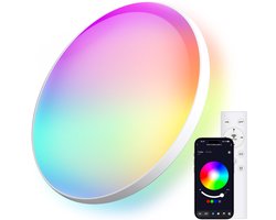 Oraymin RGB LED Plafondlamp – Met Afstandsbediening – 24W – Wit – Ø30cm