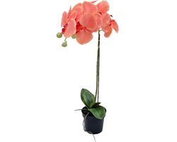 Orchidee kunstplant 1-tak 55 cm, oranje