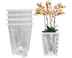 Orchidee毛n Potten - Bloempotten Plastic - Planten Kweken - Veel drainage gaten - 5 stuks 12cm - Doorzichtig