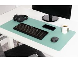 Orcq - Bureau mat - Bureau Onderlegger - Bureau Organiser - Deskmat - Hoogwaardig Kunstleer - 80 x 40 cm - Turqoise