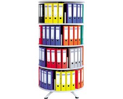 Ordnermolen met afzonderlijk draaibare plateau's geschikt voor ordners 5 etages