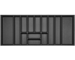 ORGA-BOX 3 Besteklade diepte: 473 x breedte: 1091 mm zilvergrijs met zeildoekstructuur voor 120 mm laden, bijv. in Nobilia-keukens vanaf 08.2012.