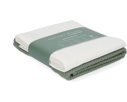 Organic Home Luxe set keukentextiel - Theedoek Tundra White + Keukendoek Forest Green - keukentextiel - theedoeken - biologisch katoen