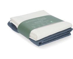 Organic Home luxe set keukentextiel - Theedoek Tundra White + Keukendoek Forest Grey - keukentextiel - theedoeken - biologisch katoen