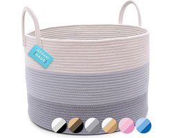 OrganiHaus XXL Extra grote katoenen touw opbergmand 50x33cm Hand geweven organizer decoratieve kleding mand mand mand baby en kinderkamer speelgoed bak, kussen deken organizer (grijs)
