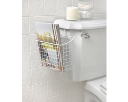 Organisatie en opslag van tijdschriften - lezen in de badkamer, wasruimte - metaal wit tijdschriftenhouder wand