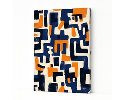 Organische blokken - Woondecoratie - Canvas schilderij - 75x100 cm