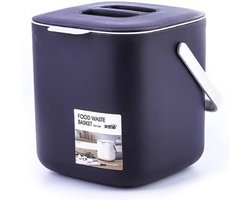 Organische Keukenafvalbak - 4 Liter - Compostbak Met Uitneembaar Zeefje en Deksel - Compostcontainer voor De Keuken - Geurvrij - Organische Afvalbak - Kleine Compostbak - Organische Emmer