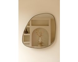 Organische spiegel Pearl | Bronzen rand & facet rand | Wandspiegel | 80 x 70 cm | Indore Home