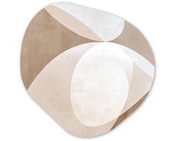 Organische wanddecoratie 40x40 cm - Organisch schilderij Ovale vormen - Transparant - Zachte overgang - Muurdecoratie woonkamer - Kamer decoratie - Schilderijen - Muurcirkel aesthetic