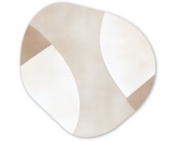 Organische wanddecoratie 60x60 cm - Organisch schilderij Bruin - Japandi - Abstract - Muurdecoratie woonkamer - Kamer decoratie - Schilderijen - Muurcirkel aesthetic