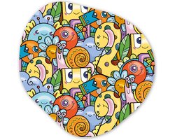 Organische Wanddecoratie - Kunststof Muurdecoratie- Organisch Schilderij - Design - Dieren - Bloemen - Grappig - Jongen - Meisje- 40x40 cm - Asymmetrische spiegel vorm op kunststof