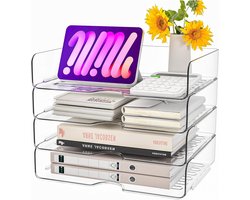 Organiseer jouw bureau met deze set van 4 opbergdozen voor kantoorbenodigdheden en accessoires