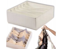 Organizer opbergdoos voor BH's, 6 vakken, wit, 32x32x10cm