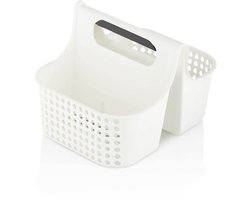 Organizer - opbergmand, douchemand met handvat, draagbare organizer van kunststof met elk 2 vakken voor hygiënische artikelen, reinigings- en reinigingsmiddelen