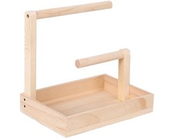 Organizer - Sieradenrekje - Sieradenhouder - Plank - 2-Laags Houten Sieraden Standaard - Displayrek met Opslaglades voor Kettingen, Armbanden en Oorbellen - Lichte Kleur