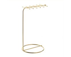 Organizer - Sieradenrekje - Sieradenhouder - Plank - IJzeren Sieraden Display Stand - Dubbelrij Houders voor Kettingen en Armbanden - Thuis Opslag en Winkelpresentatie - Gouden Kleur