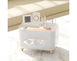 Organizer - Tissue Box - Tissuebox houder - Tissue box vierkant - Vierkante plastic tissuehouder - Multifunctionele bureau-organizer - Voor afstandsbediening - Diverse opbergboxen - Voor tafelblad - Badkamer - Kantoor