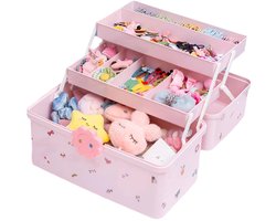 Organizer voor haaraccessoires voor meisjes, draagbare opbergdoos, ijdelheid organizer, schattige sieradencontainer voor kinderen, meisjes, haarbanden, clips scrunchies, sieradenknutselorganizer